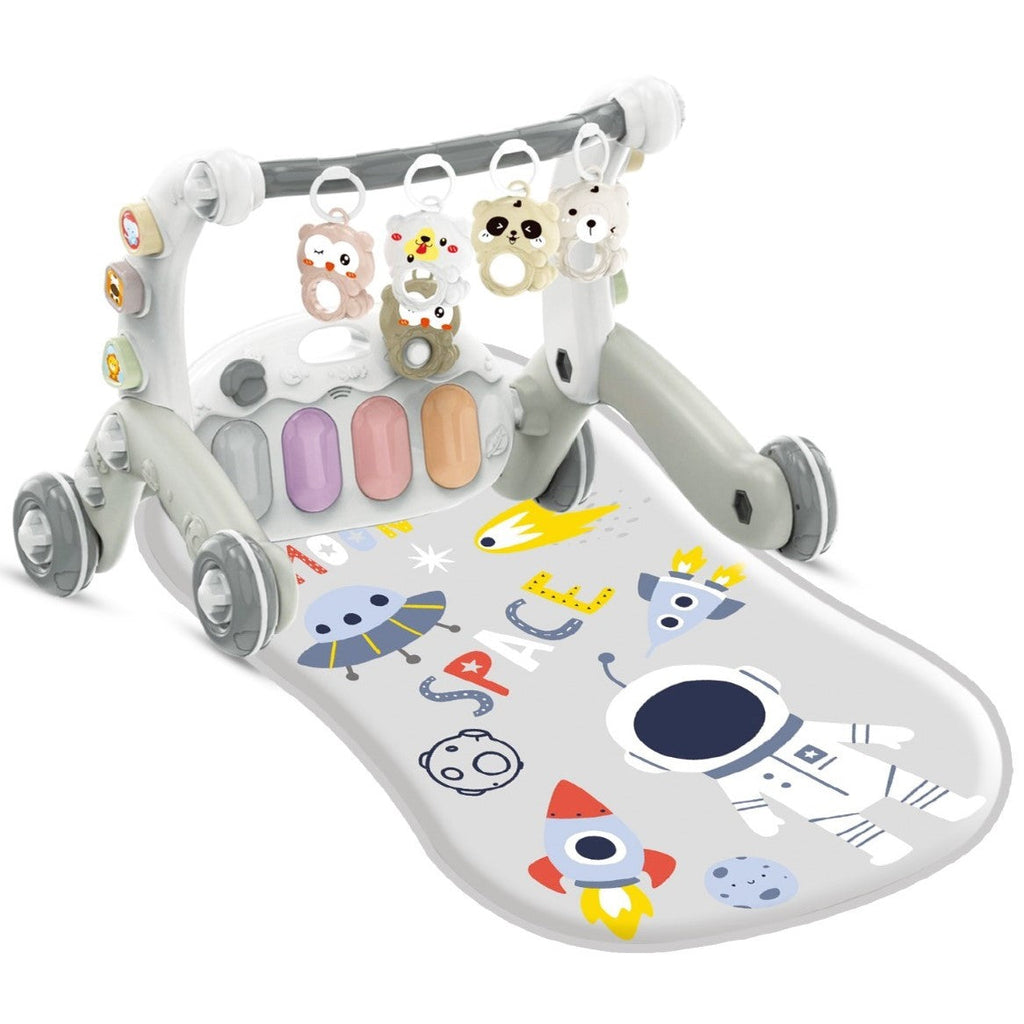 Joyous 2 in 1 Baby Musical Piano Play Mat With Push Walker Grey