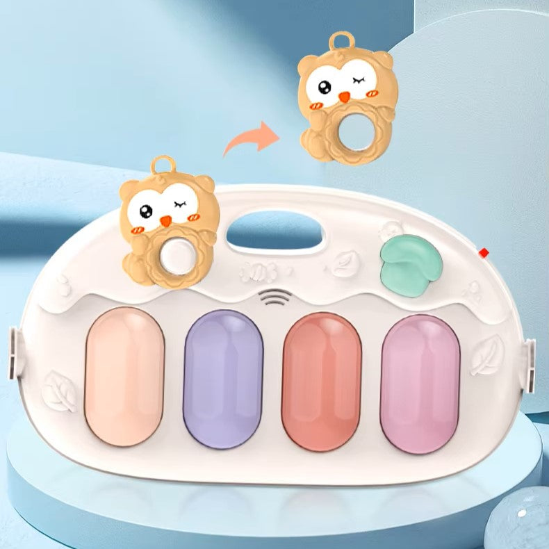 Joyous 2 in 1 Baby Musical Piano Play Mat With Push Walker Light Blue