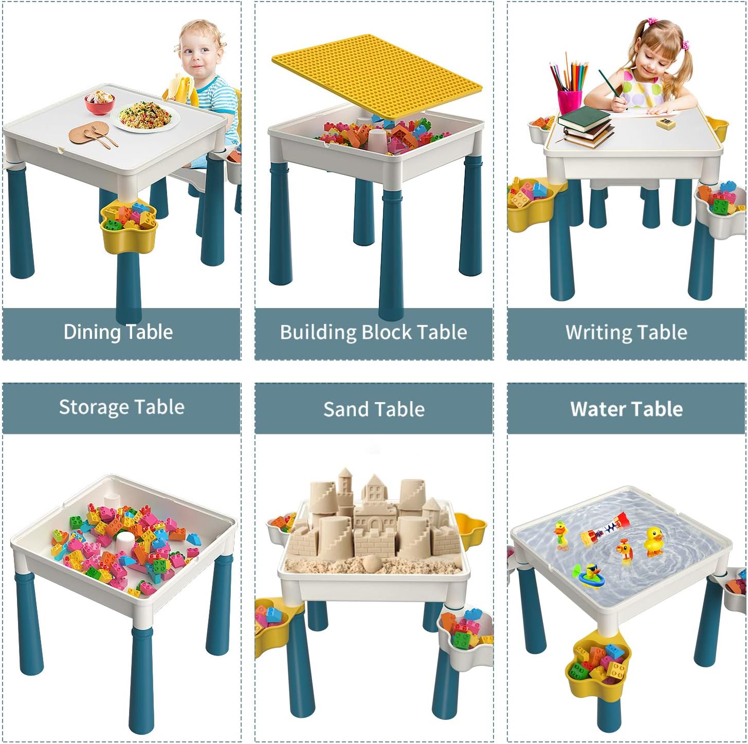 2-in-1 Creative Building Blocks Table (102 Pcs)