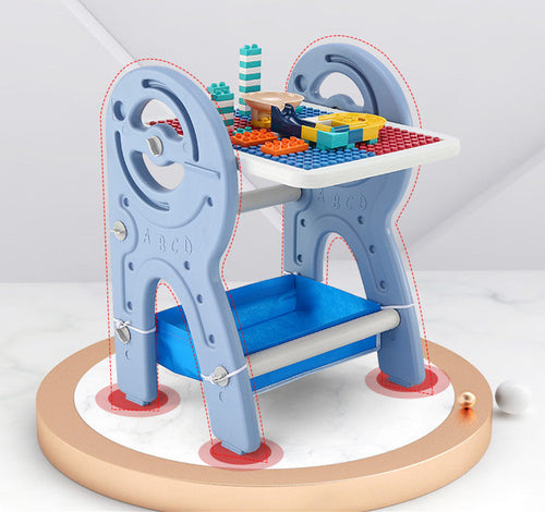 3 in 1 Multifunctional Children's Drawing, Dining Block Activity Table Chair