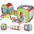 3 in 1 Tunnel Play Tent House + Free 50 Balls