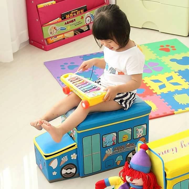Bus Shape Storage Box (Pink) – School Van