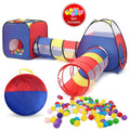 4 in 1 Kids Tunnel Tent House - Multicolor + Free 50 Balls