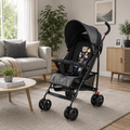 Joyous Multiposition Baby Stroller With Handle - Black