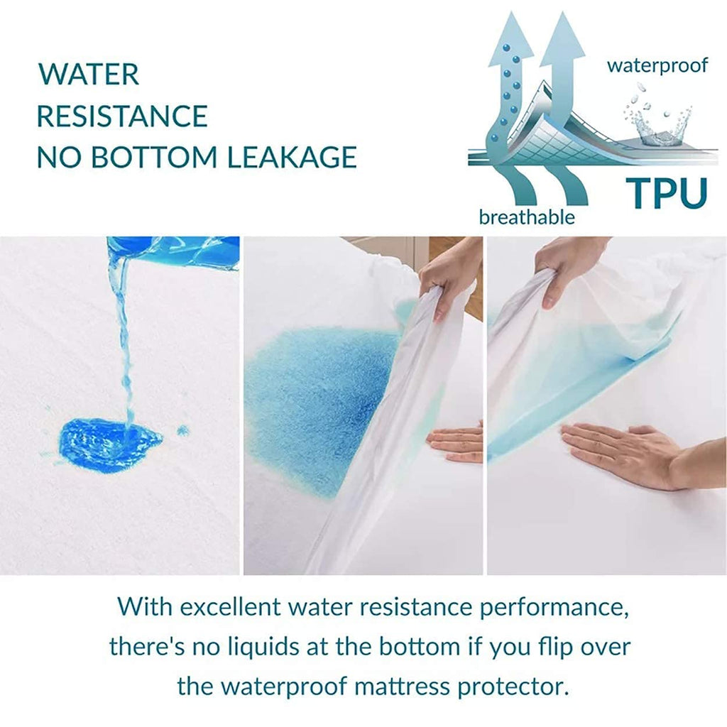 Waterproof Mattress Protector with Elastic Strap - Grey