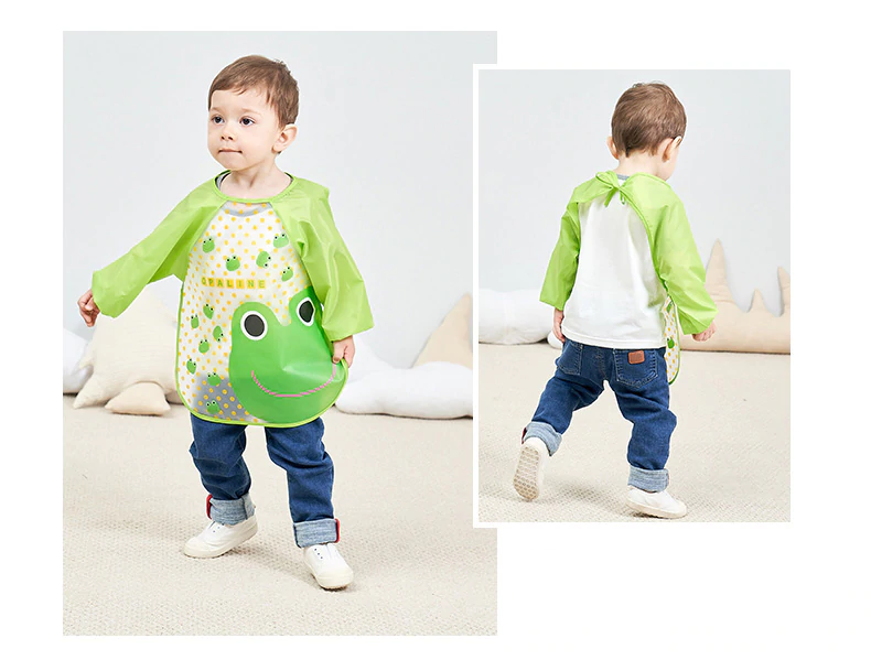 Baby Silicon Full Sleeves Apron Bibs