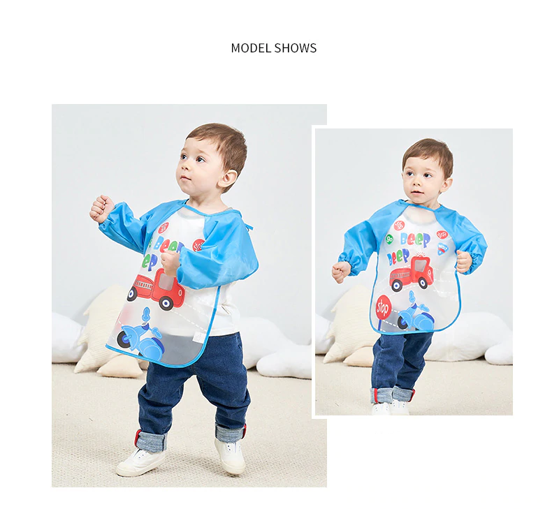 Baby Silicon Full Sleeves Apron Bibs