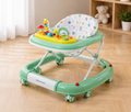 BABY WALKER WITH ACTIVITY TRAY - GREEN