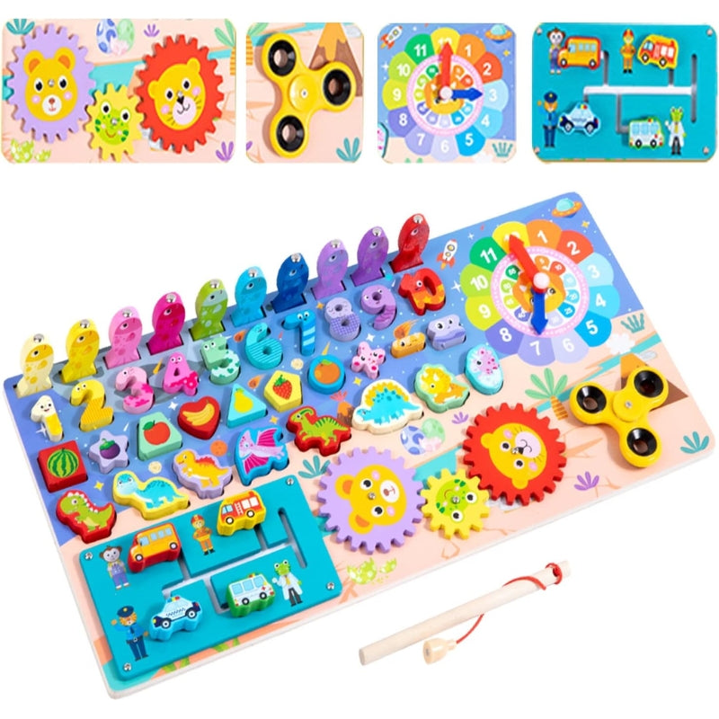 8 in 1 Multifunctional Wooden Puzzle Board
