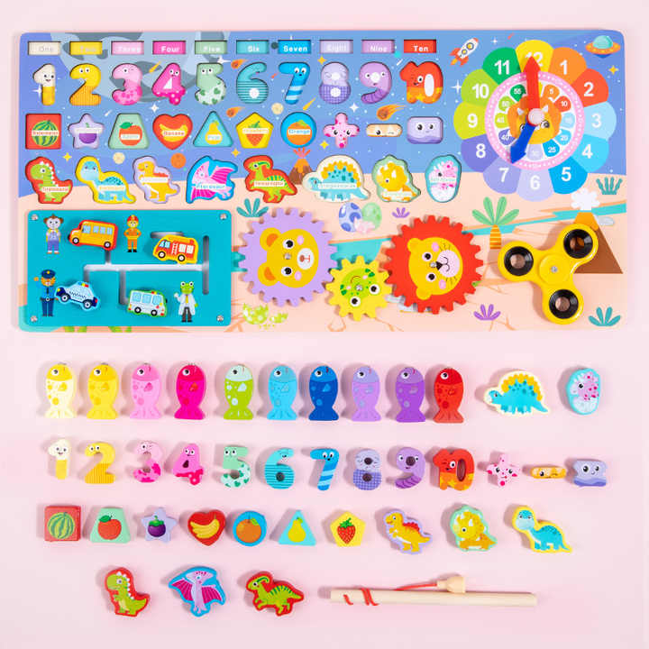 8 in 1 Multifunctional Wooden Puzzle Board