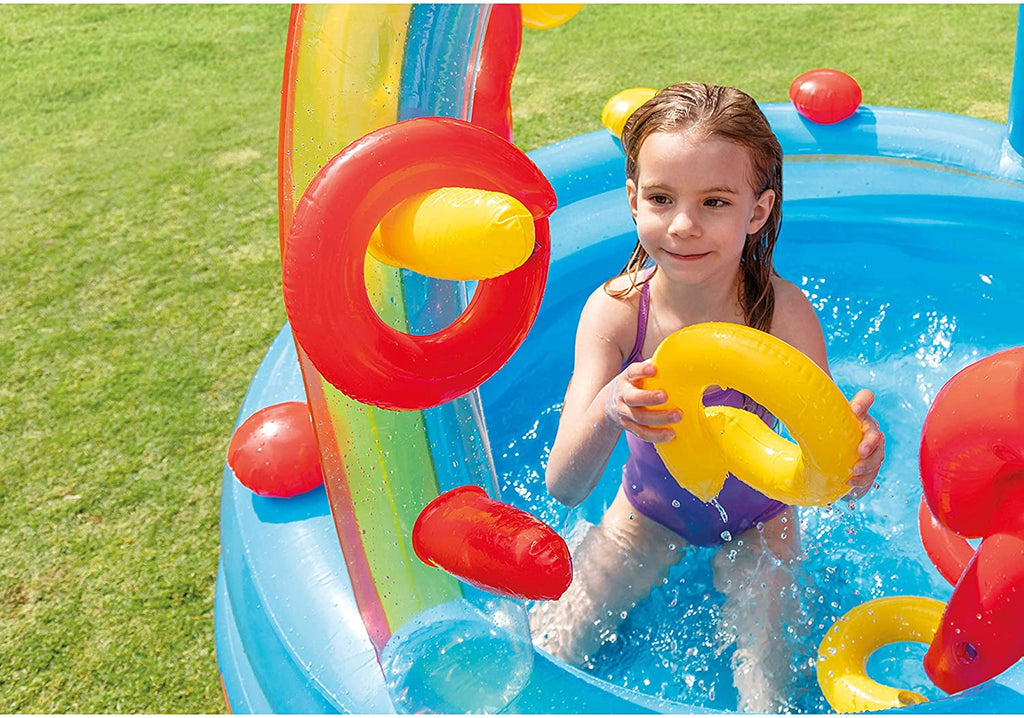 INTEX Rainbow Ring Play Center ( 9ft 9in L x 6ft 4in W x 4ft 5in H ) - 57453