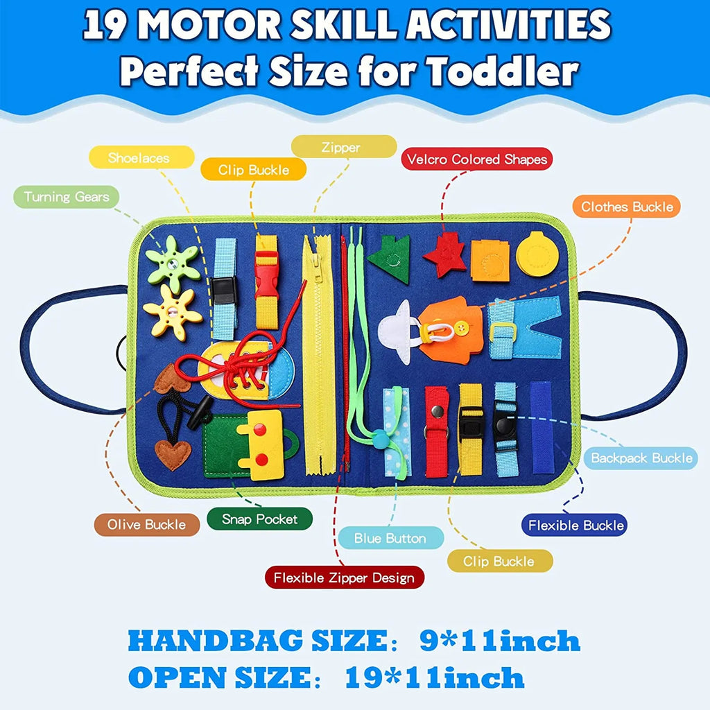 Busy Sensory Activity Developing Book for Motor Skills Learning Book for Toddlers 4 pages