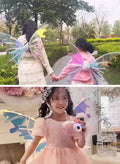 Electric Fairy Wings for Girls, Battery-Operated Moving Butterfly Wings with LED Lights
