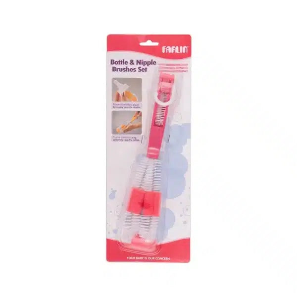 Farlin Bottle &amp; Nipple Brush / Card-BF-257-Pink