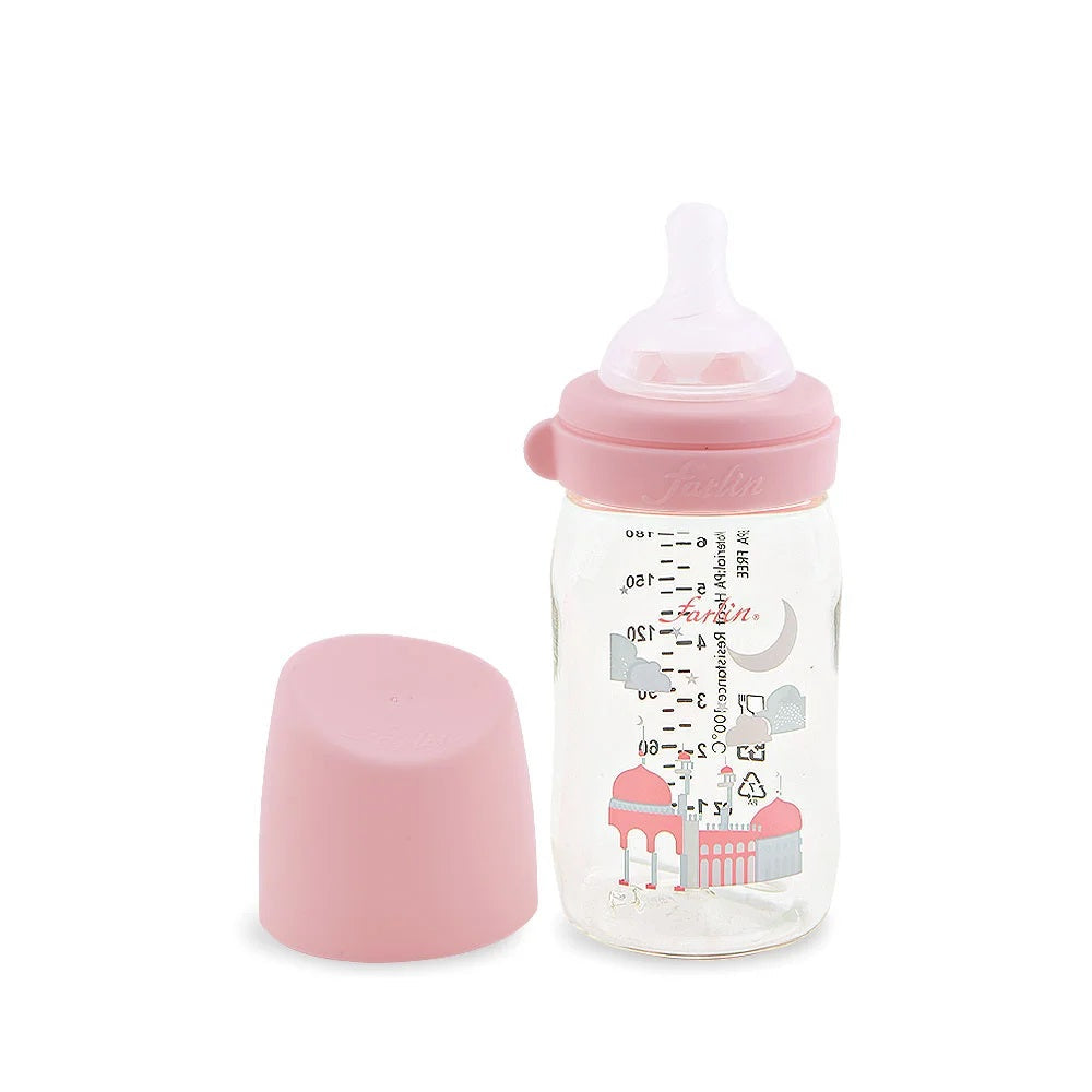 Farlin PA Wide-Neck Feeding Bottle 180ml – Pink- AB-A2001-02