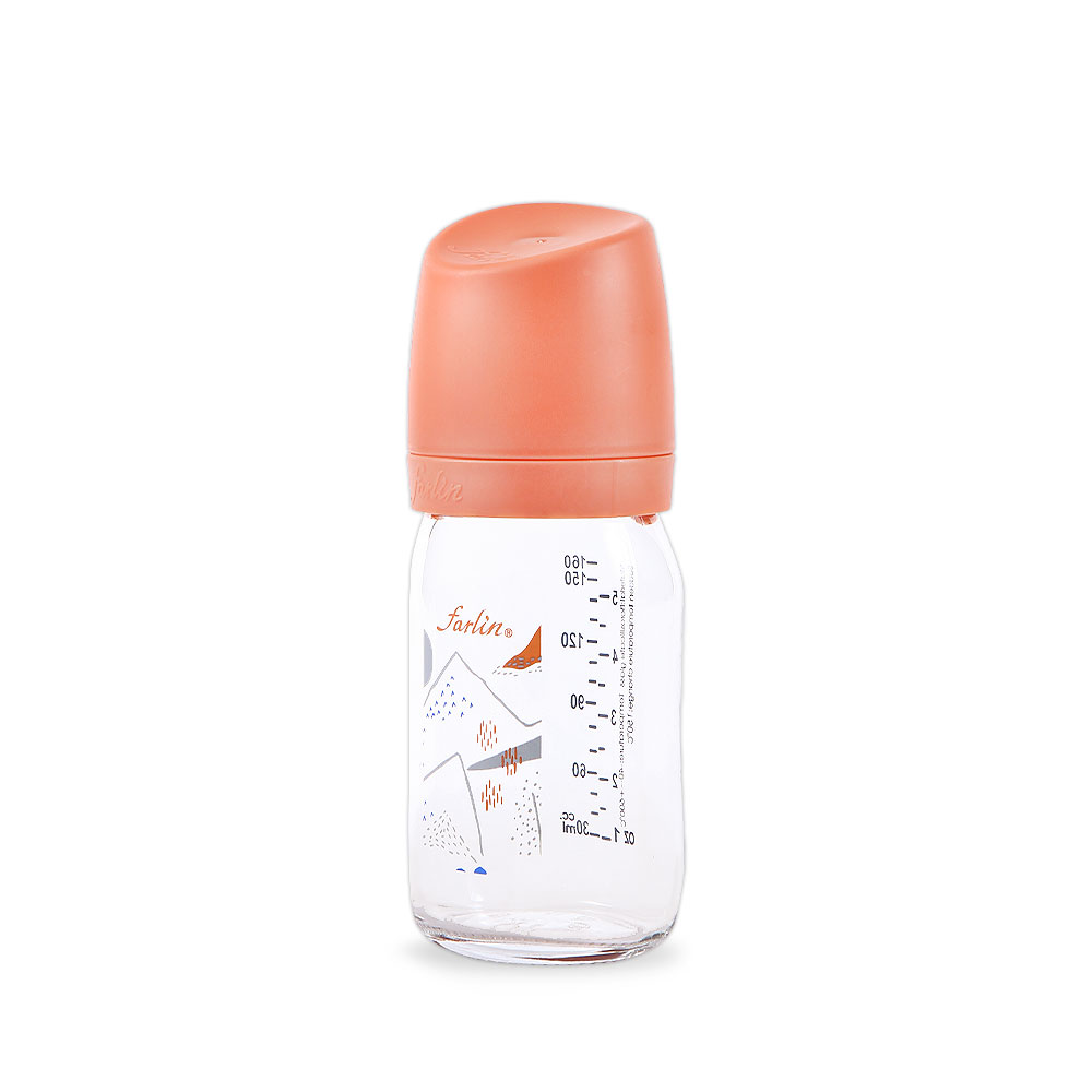 Farlin Wide Neck Glass Feeder 160ml-Orange-AB-32011
