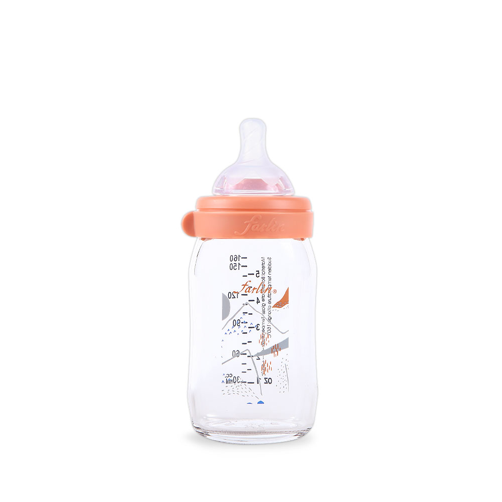 Farlin Wide Neck Glass Feeder 160ml-Orange-AB-32011