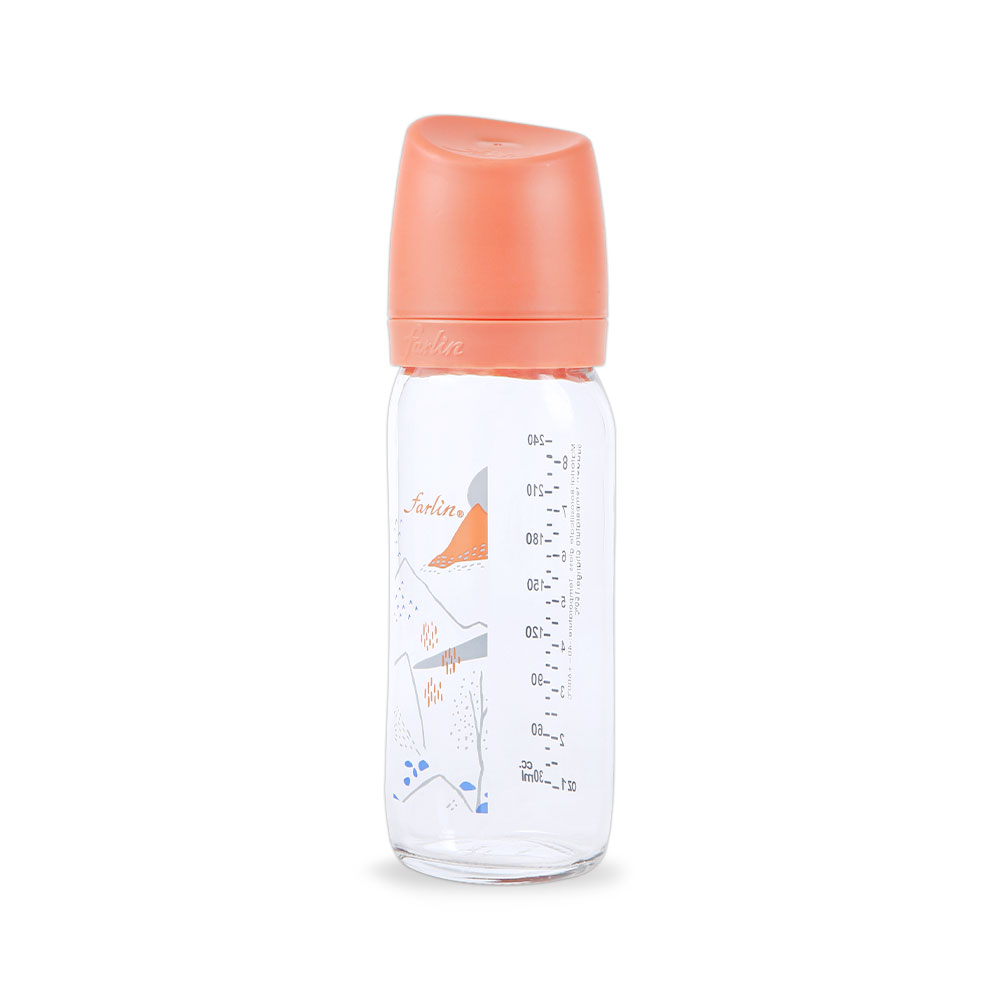 Farlin Wide Neck Glass Feeder 240ml-Orange-AB-32012