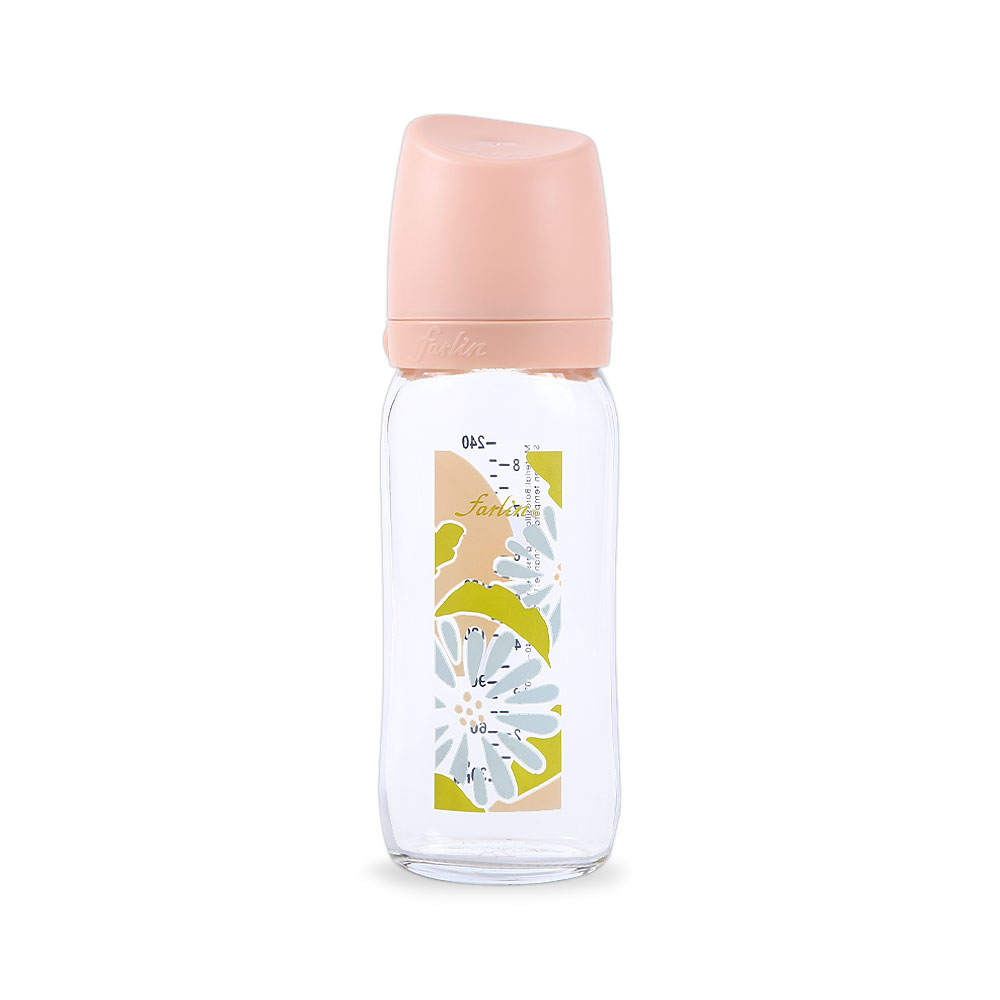 Farlin Wide Neck Glass Feeder 240ml-Pink-AB-32012