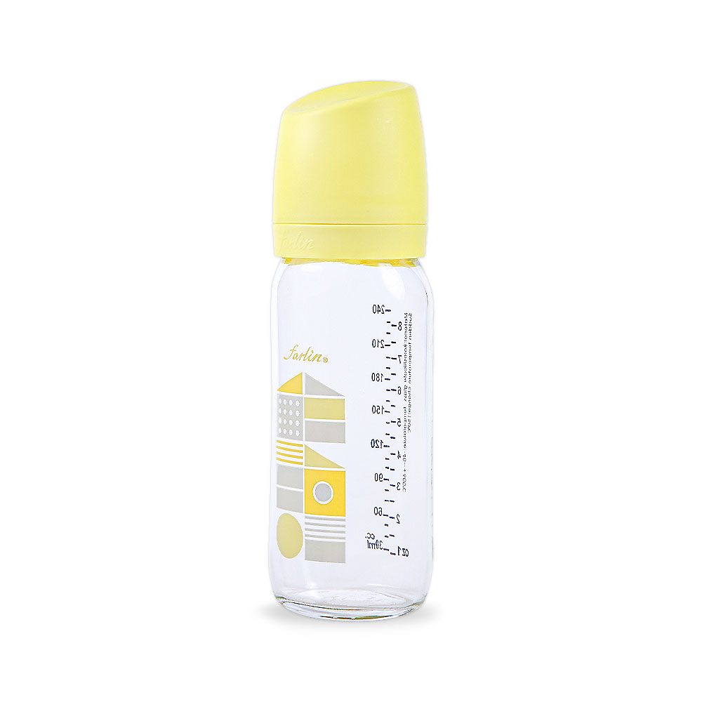 Farlin Wide-Neck Glass Feeding Bottle 240ml -AB-32012