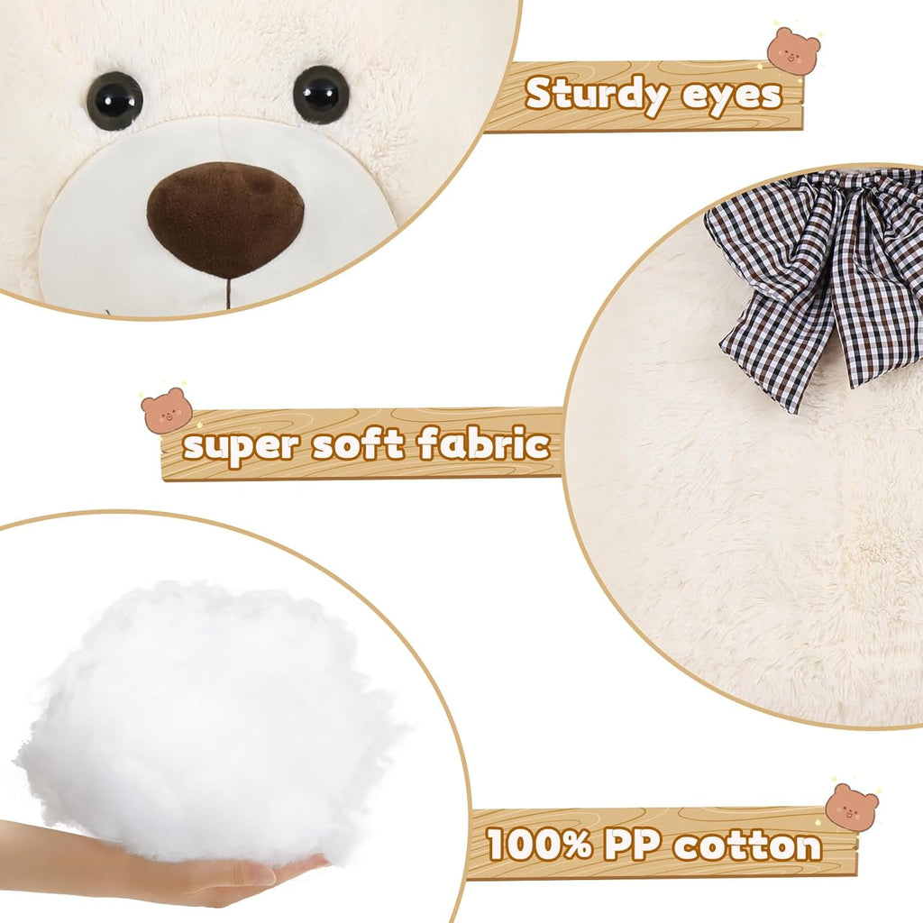 Giant Teddy Bear Plush Stuffed Animal Off-White