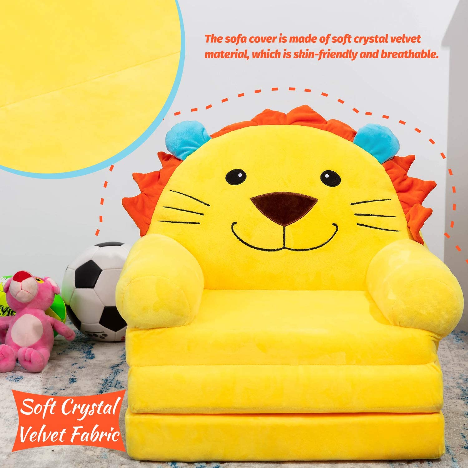 3 layers Kids Folding Lion Sofa Cum Bed