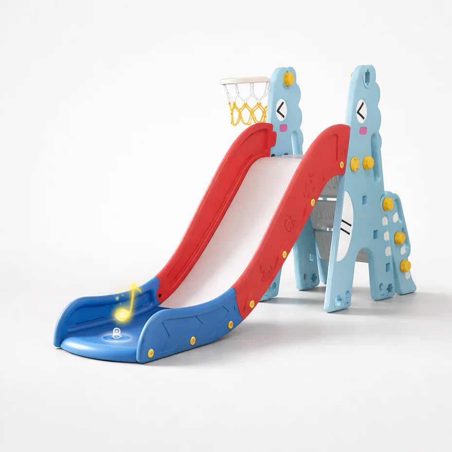 Kids Indoor & Outdoor Slide with Basketball Hoop