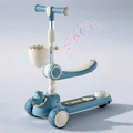 Infantes 2 in 1 Kids Shark Scooty With Front Basket Blue