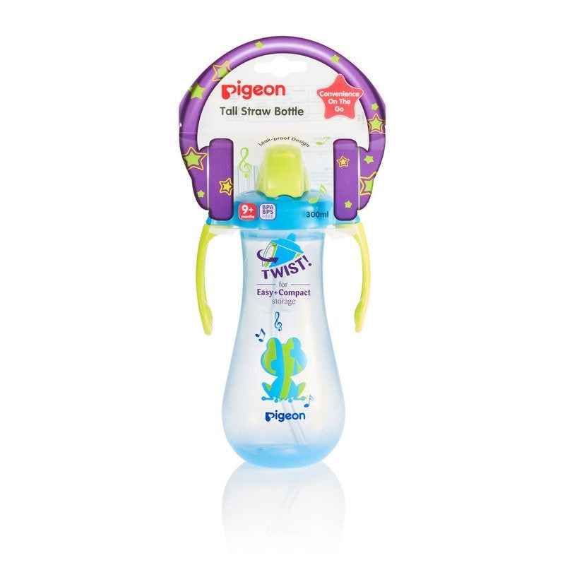 PigeonTall Straw Bottle Blue- D78087