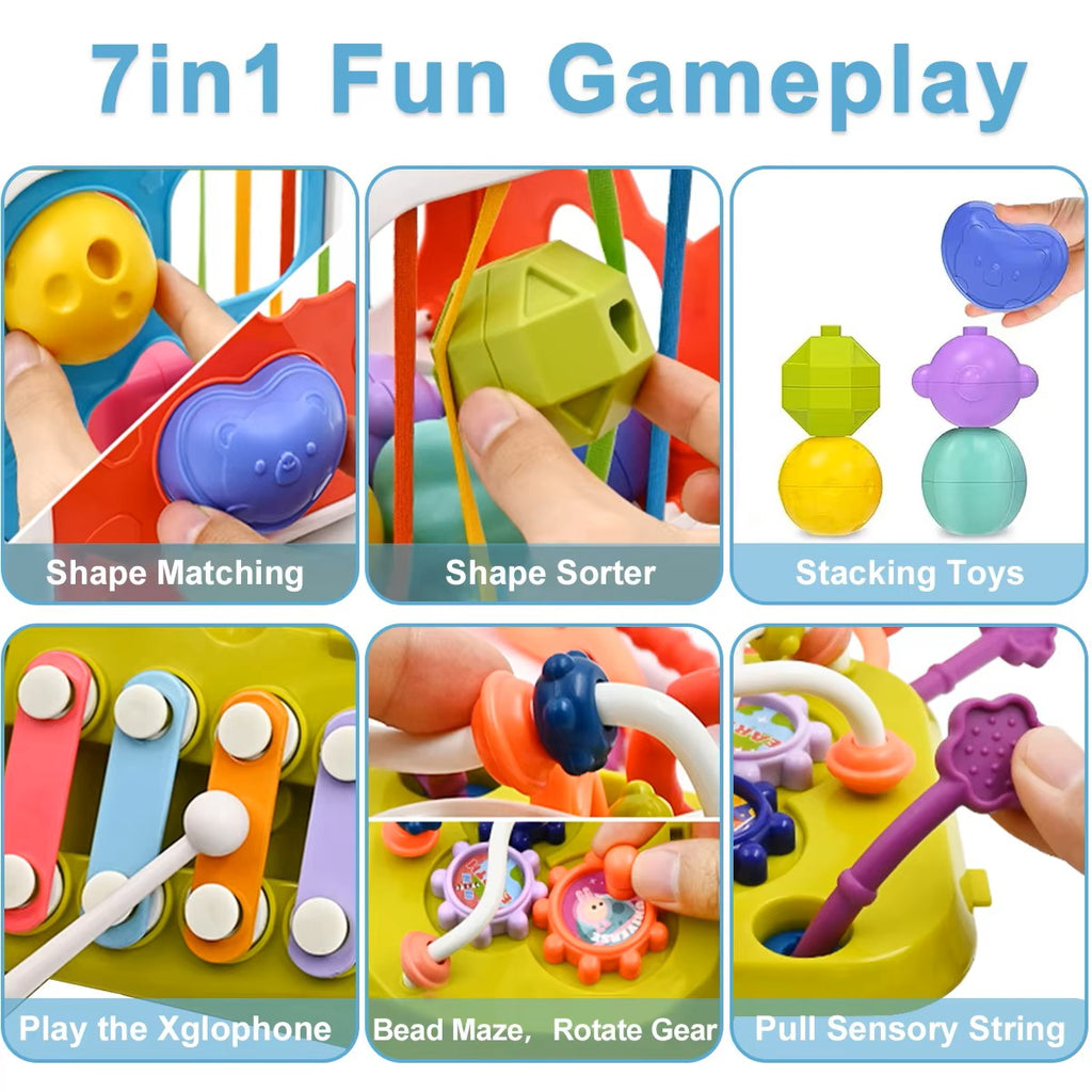 Shape Sorting Box 7 In 1 Sensory Cube