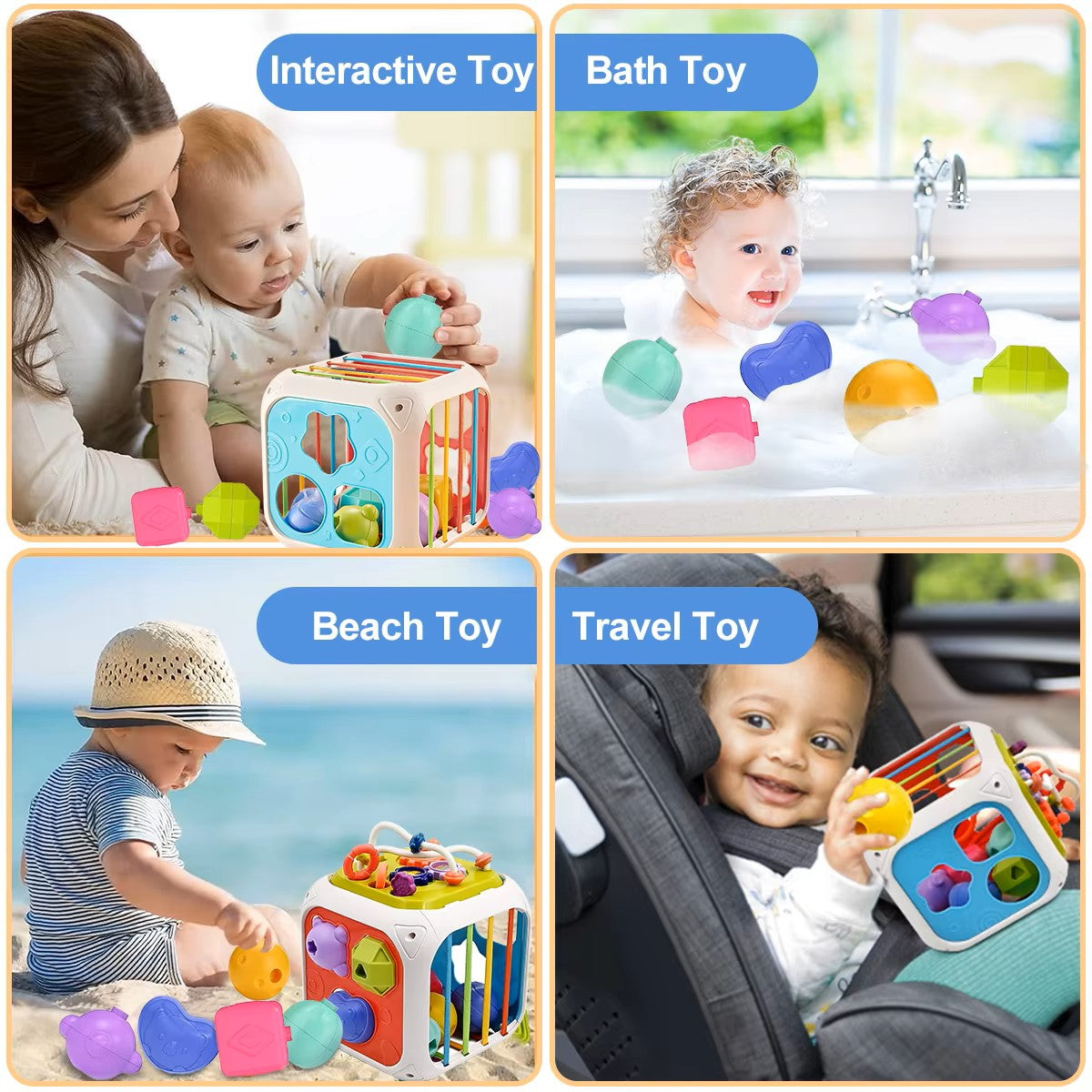 Shape Sorting Box 7 In 1 Sensory Cube