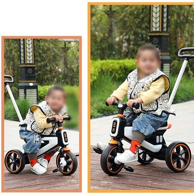 Tricycle Model For Kids With Rear HANDLE - 3010-T Blue