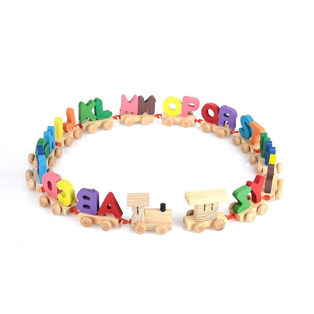 Wooden Alphabetic Model Train A – Z Alphabets Blocks Train