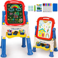 Magnetic Double-Sided Drawing Board Kids Art Easel Standing Children Graffiti Writing Tablet Red