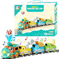 18 pcs kids dinosaur ball blowing train track set