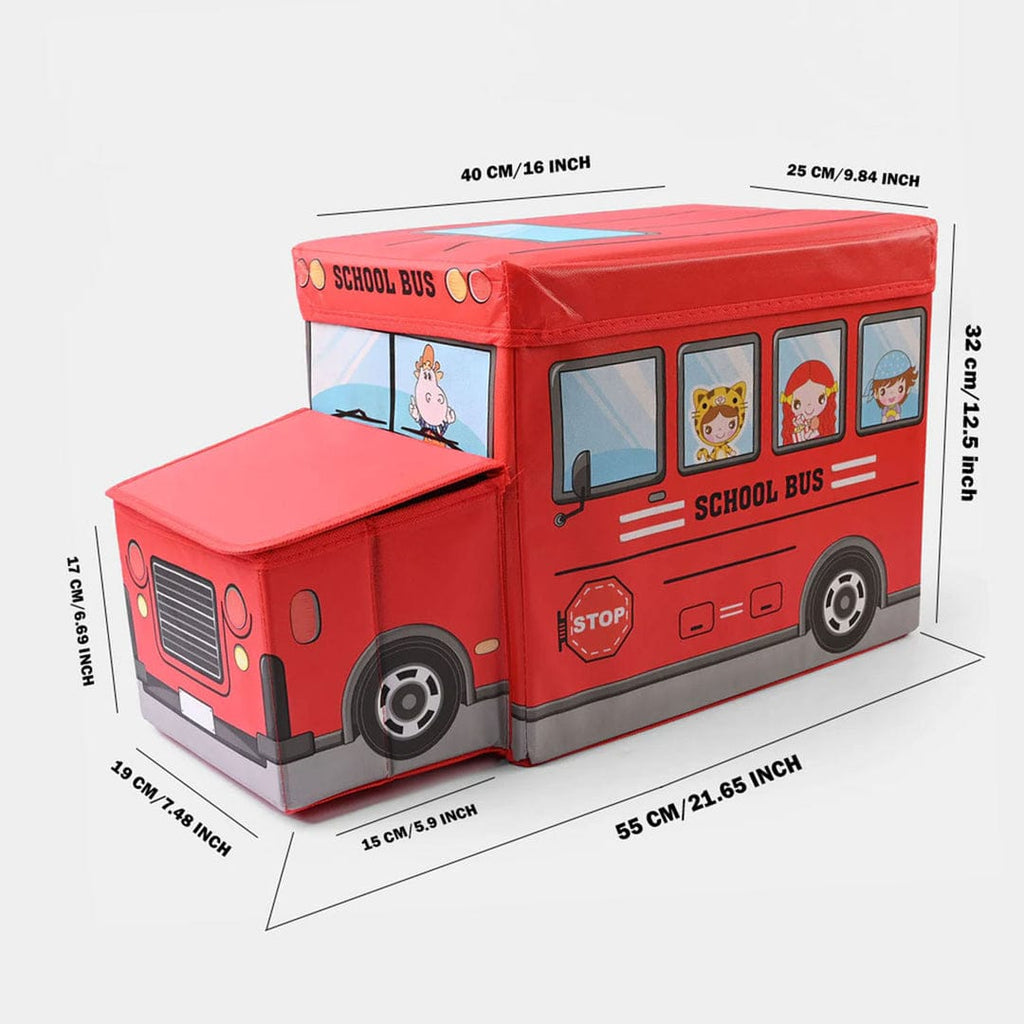 Bus Shape Storage Box (Red) – School Van