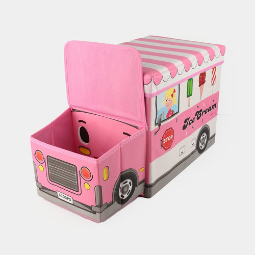 Bus Shape Storage Box (Pink) – School Van